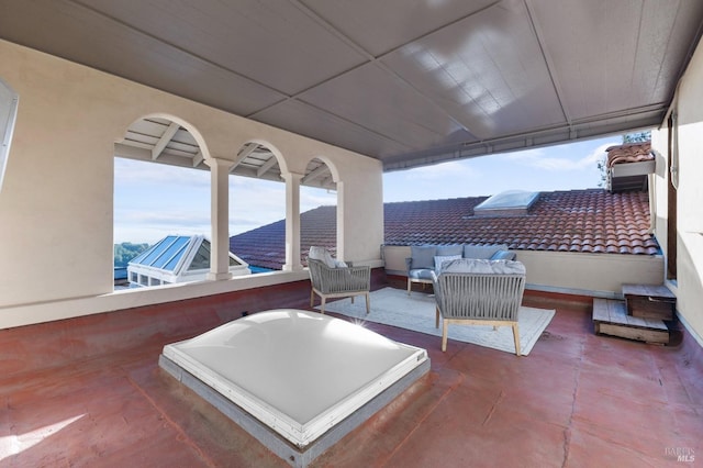 view of patio featuring an outdoor hangout area