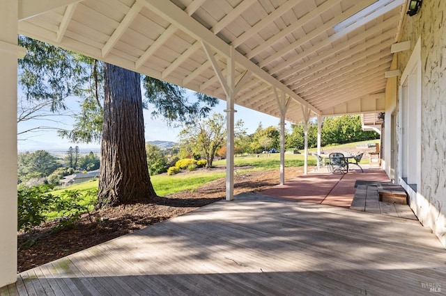 deck featuring a patio area