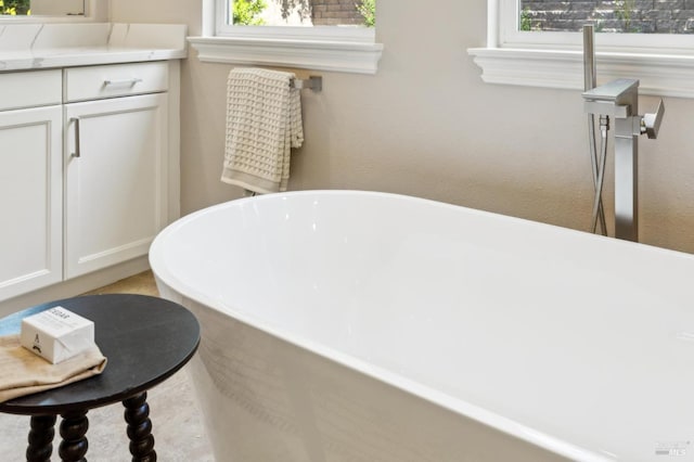 5232 Sunridge Dr, Fairfield, CA 94534 - full bathroom featuring a freestanding bath and vanity