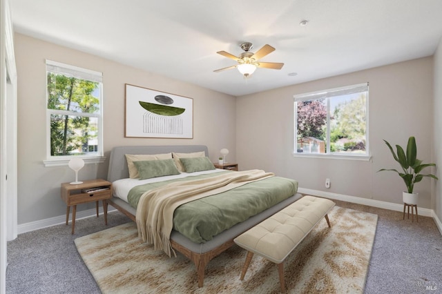 5232 Sunridge Dr, Fairfield, CA 94534 - bedroom featuring ceiling fan, baseboards, and carpet floors
