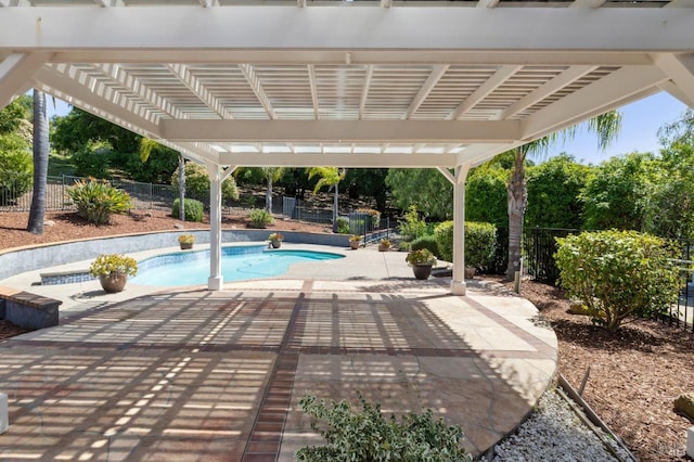 5232 Sunridge Dr, Fairfield, CA 94534 - view of pool with a fenced backyard, a fenced in pool, a patio, and a pergola
