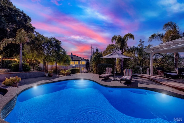 5232 Sunridge Dr, Fairfield, CA 94534 - view of pool featuring a fenced in pool, a patio area, a pergola, and fence