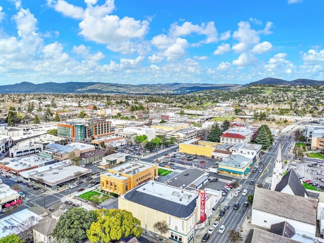 aerial view with a mountain view