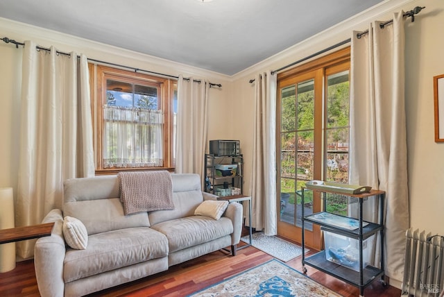 11900 Hwy 116, Guerneville, CA 95446 - sitting room with crown molding, plenty of natural light, and wood finished floors