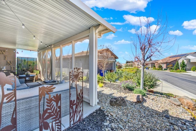 view of patio / terrace with a residential view