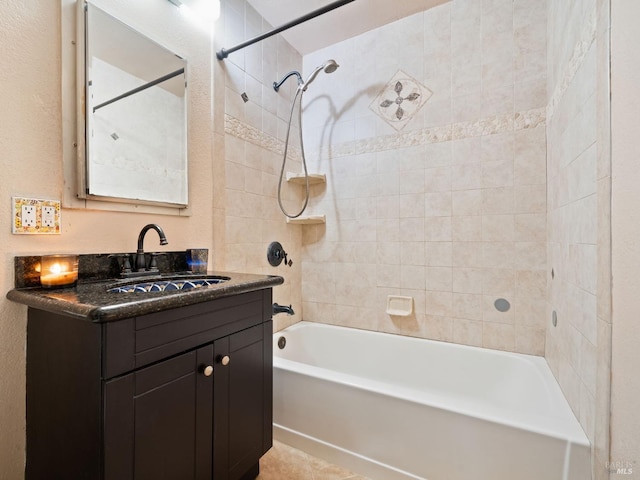 bathroom featuring shower / bath combination and vanity