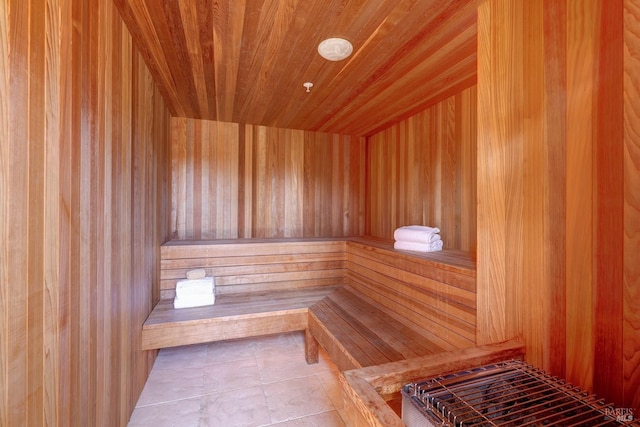 view of sauna / steam room featuring tile patterned floors