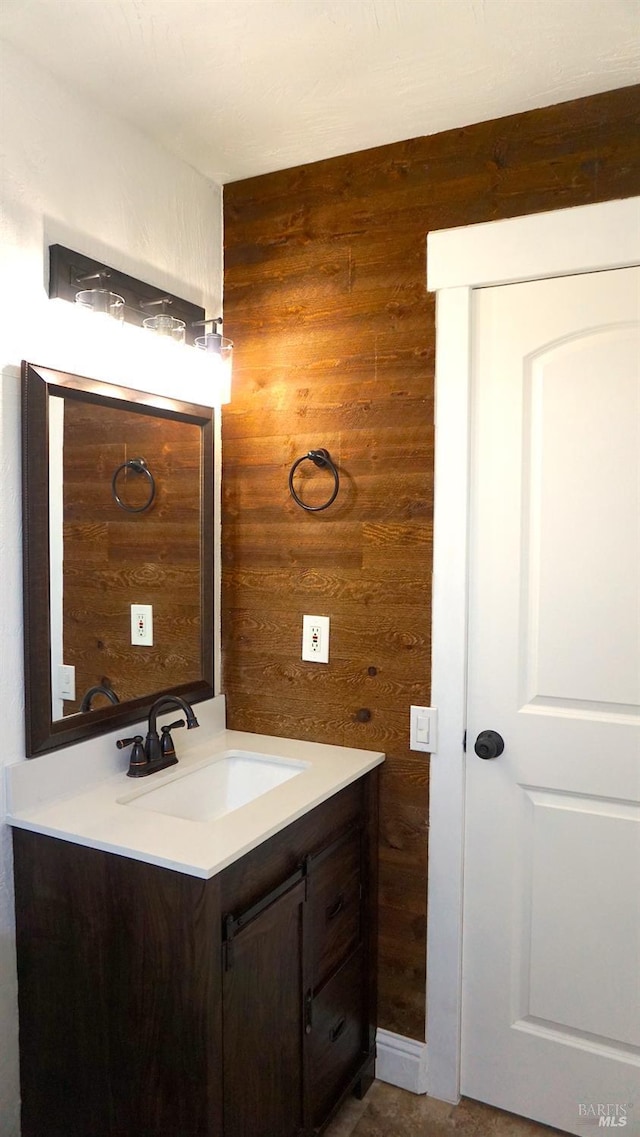 224 Walnut St, Suisun City, CA 94585 - bathroom with wood walls and vanity