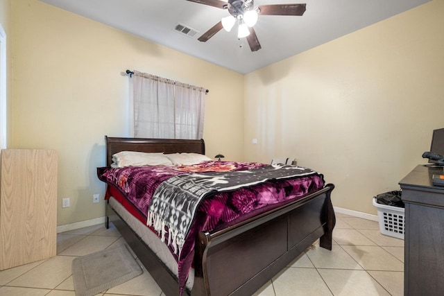 19810 S Spruce Rd, Los Banos, CA 93635 - tiled bedroom featuring baseboards and ceiling fan