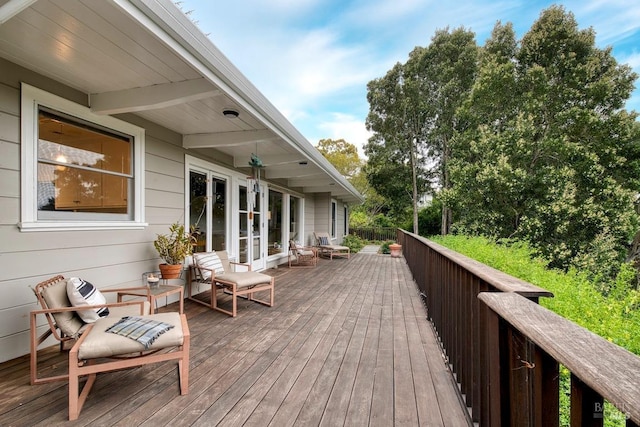 deck with french doors