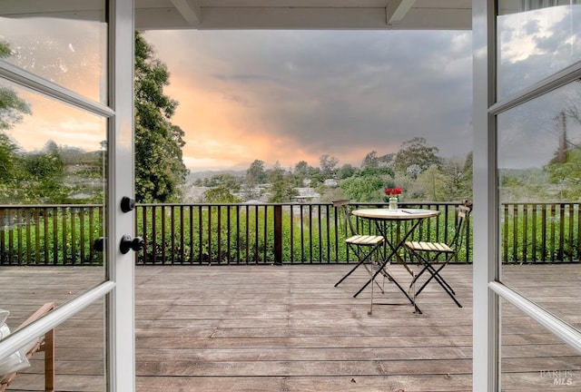 view of deck at dusk
