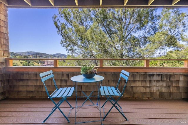 exterior space with a mountain view