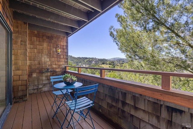 balcony with a mountain view