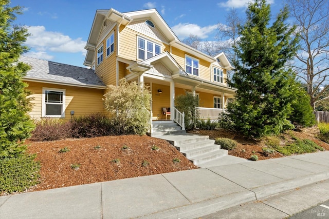 craftsman-style house with covered porch