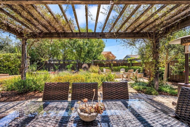 218 Saffron Ct, Napa, CA 94559 - view of patio / terrace featuring a fenced backyard and a pergola