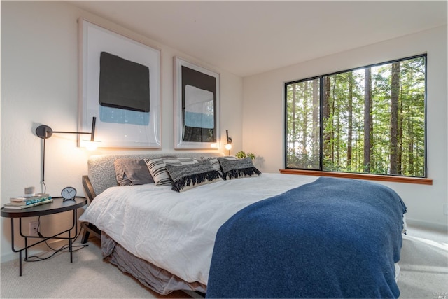 bedroom featuring carpet and multiple windows