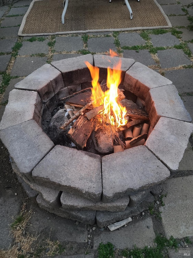 exterior view of a fire pit