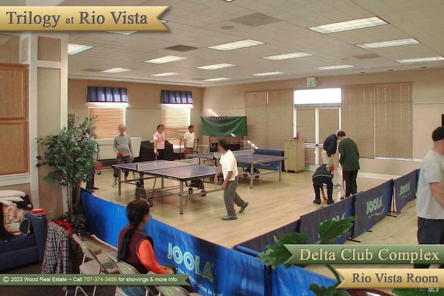 321 Riverwood Ln, Rio Vista, CA 94571 - misc room with wood finished floors and a drop ceiling