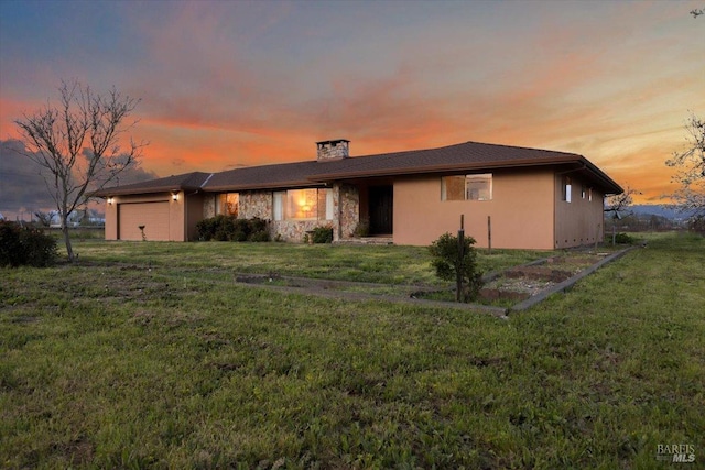 2062 Woolsey Rd, Fulton, CA 95439 - view of front of home featuring an attached garage, a chimney, and a front lawn
