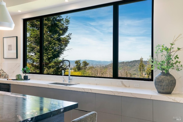 interior space with a sink