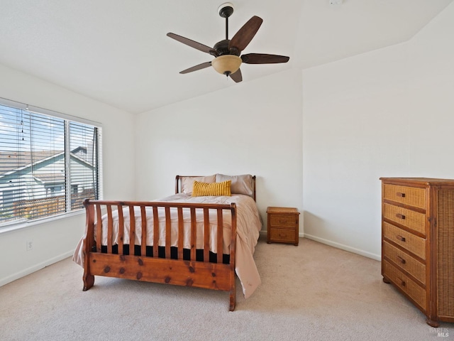 2085 Banjo Dr, Santa Rosa, CA 95407 - bedroom with baseboards, vaulted ceiling, ceiling fan, and carpet flooring