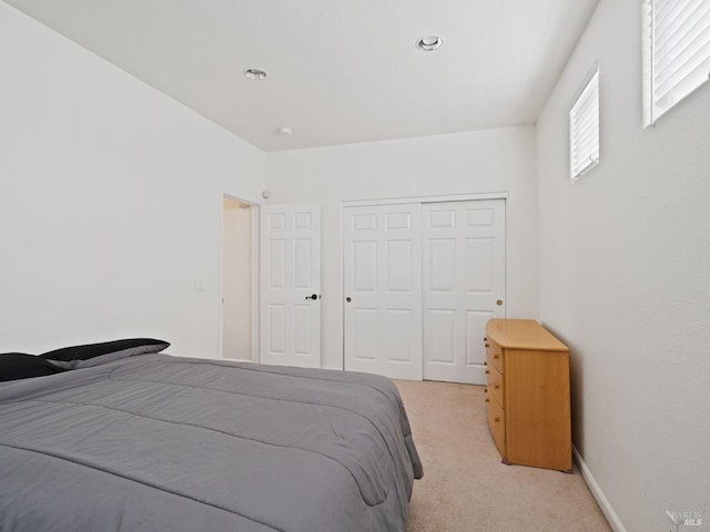 2085 Banjo Dr, Santa Rosa, CA 95407 - bedroom featuring light carpet, baseboards, and a closet