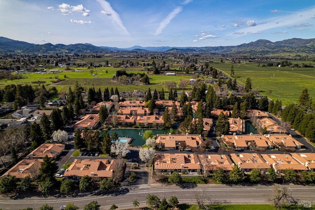 bird's eye view featuring a mountain view