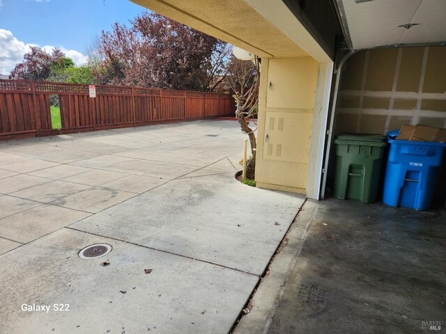 view of garage