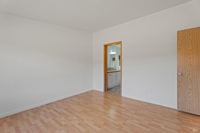 empty room featuring light wood-type flooring
