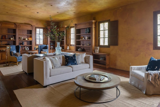 living room featuring hardwood / wood-style floors