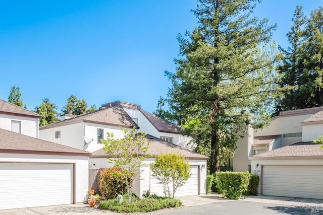 traditional-style house with stucco siding