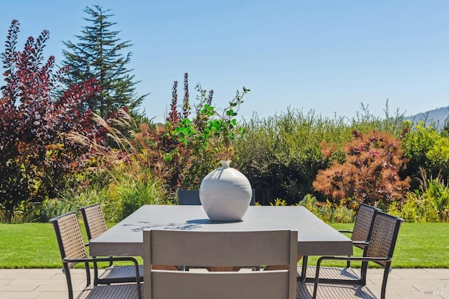 view of patio featuring outdoor dining space