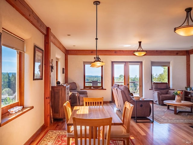26300 Albion Ridge Rd, Albion, CA 95410 - dining space with baseboards and light wood-type flooring