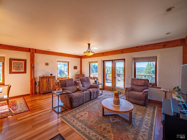 26300 Albion Ridge Rd, Albion, CA 95410 - living room with baseboards and light wood-style flooring