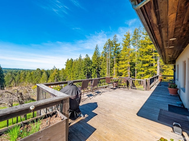26300 Albion Ridge Rd, Albion, CA 95410 - wooden terrace with a wooded view