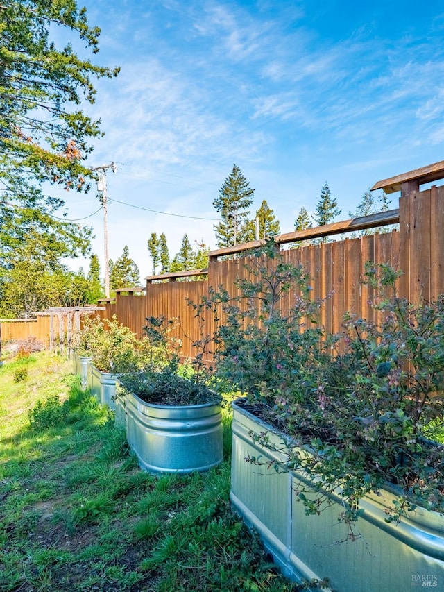 26300 Albion Ridge Rd, Albion, CA 95410 - view of yard with fence and a vegetable garden