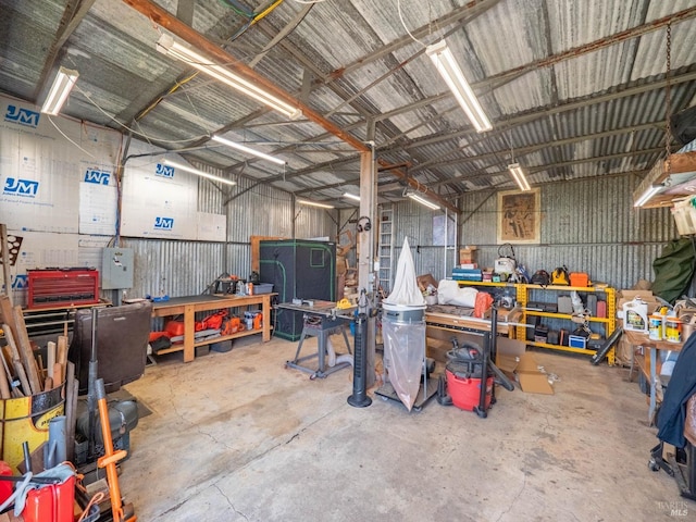 26300 Albion Ridge Rd, Albion, CA 95410 - garage featuring metal wall and a workshop area
