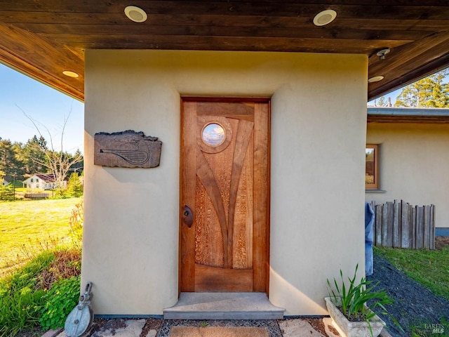 26300 Albion Ridge Rd, Albion, CA 95410 - entrance to property featuring stucco siding