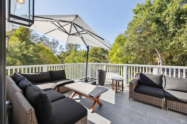view of patio with an outdoor hangout area