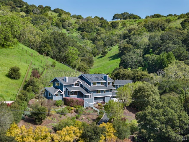 155 Hidden Valley Ln, San Anselmo, CA 94960 - aerial view featuring a wooded view