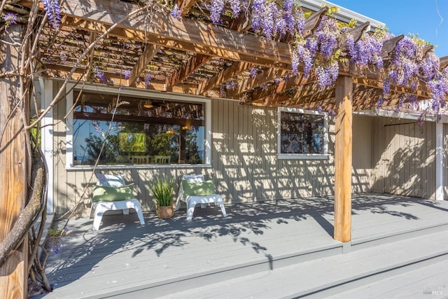 exterior space with a pergola