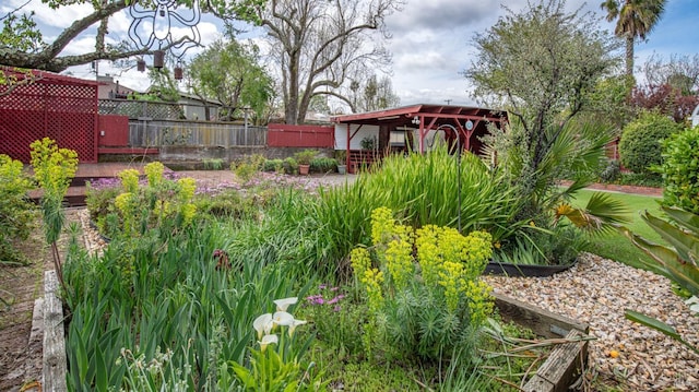 view of yard with fence