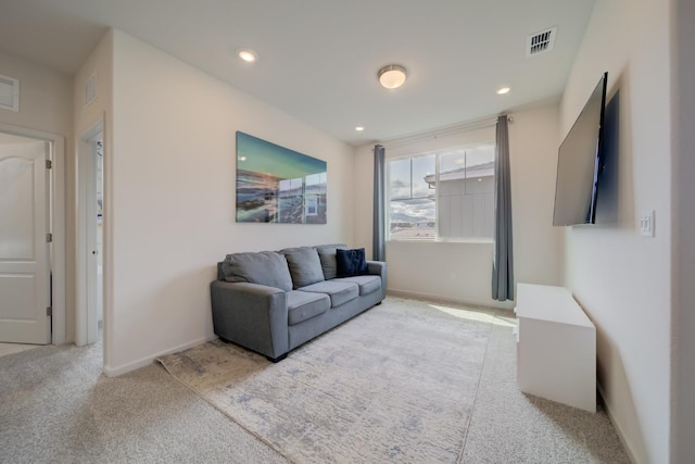 1108 Hiramatsu Ln, Winters, CA 95694 - living room with carpet, baseboards, visible vents, and recessed lighting