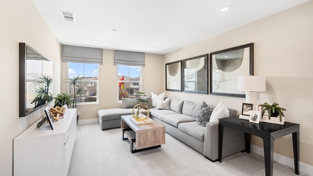 1096 Fiano Pl, Manteca, CA 95337 - living area with light colored carpet, baseboards, and recessed lighting
