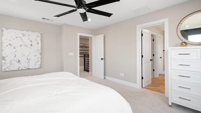 1096 Fiano Pl, Manteca, CA 95337 - bedroom featuring light carpet, baseboards, and a ceiling fan