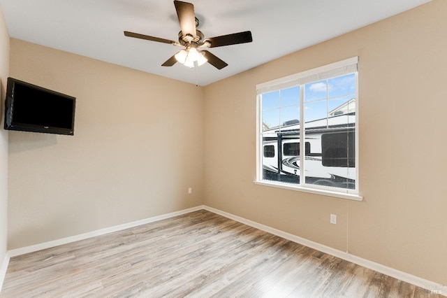 8568 Pinehollow Cir, Discovery Bay, CA 94505 - empty room with wood finished floors, baseboards, and ceiling fan