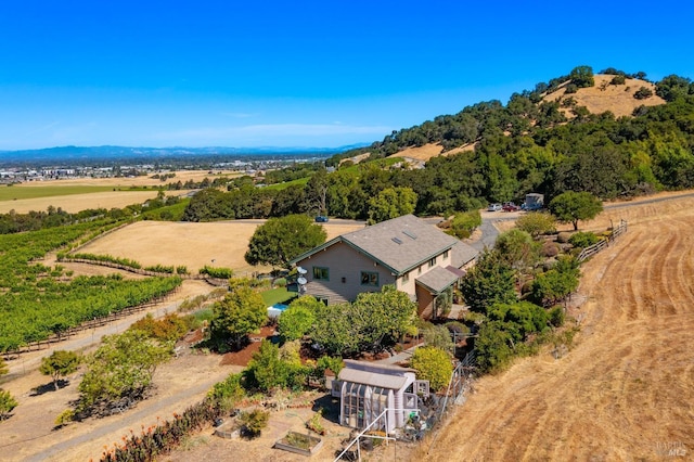 bird's eye view with a rural view