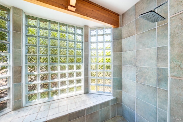 bathroom featuring walk in shower