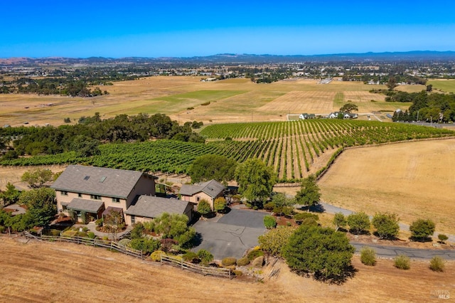 drone / aerial view with a rural view