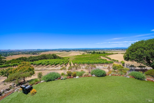 birds eye view of property featuring a rural view